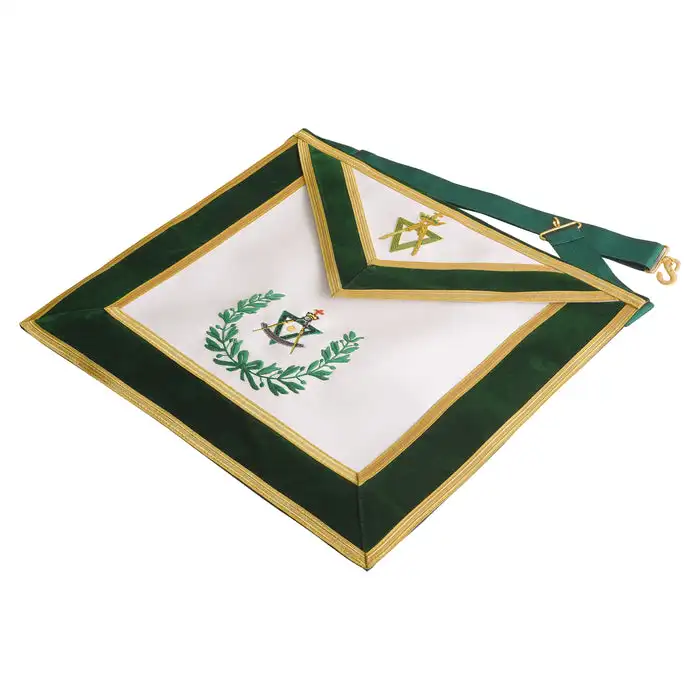 Grand Rank Full Dress Collar and Apron Set Blue Lodge Master Mason Apron Hand Embroidered Golden Bullion Wire Made