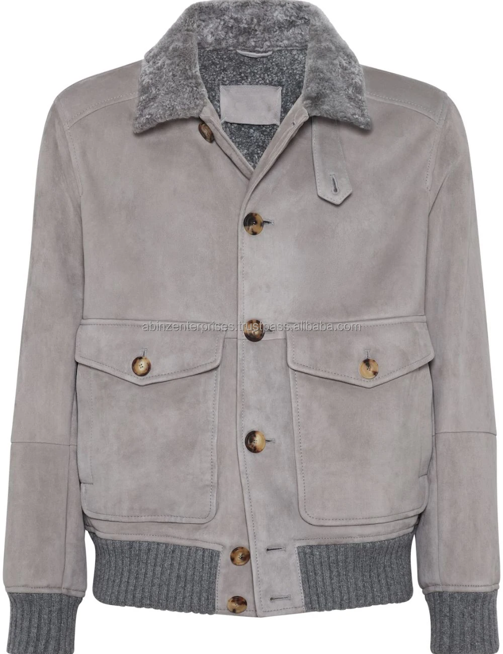 Men Winter Suede Coat Best Quality Suede Jacket For Men With Inside Matching Fur Cheap Price