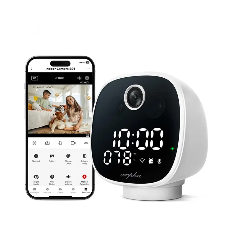 Ip-камера Arpha B01 3 Мп ночник беспроводной будильник широкоугольный умный детский монитор