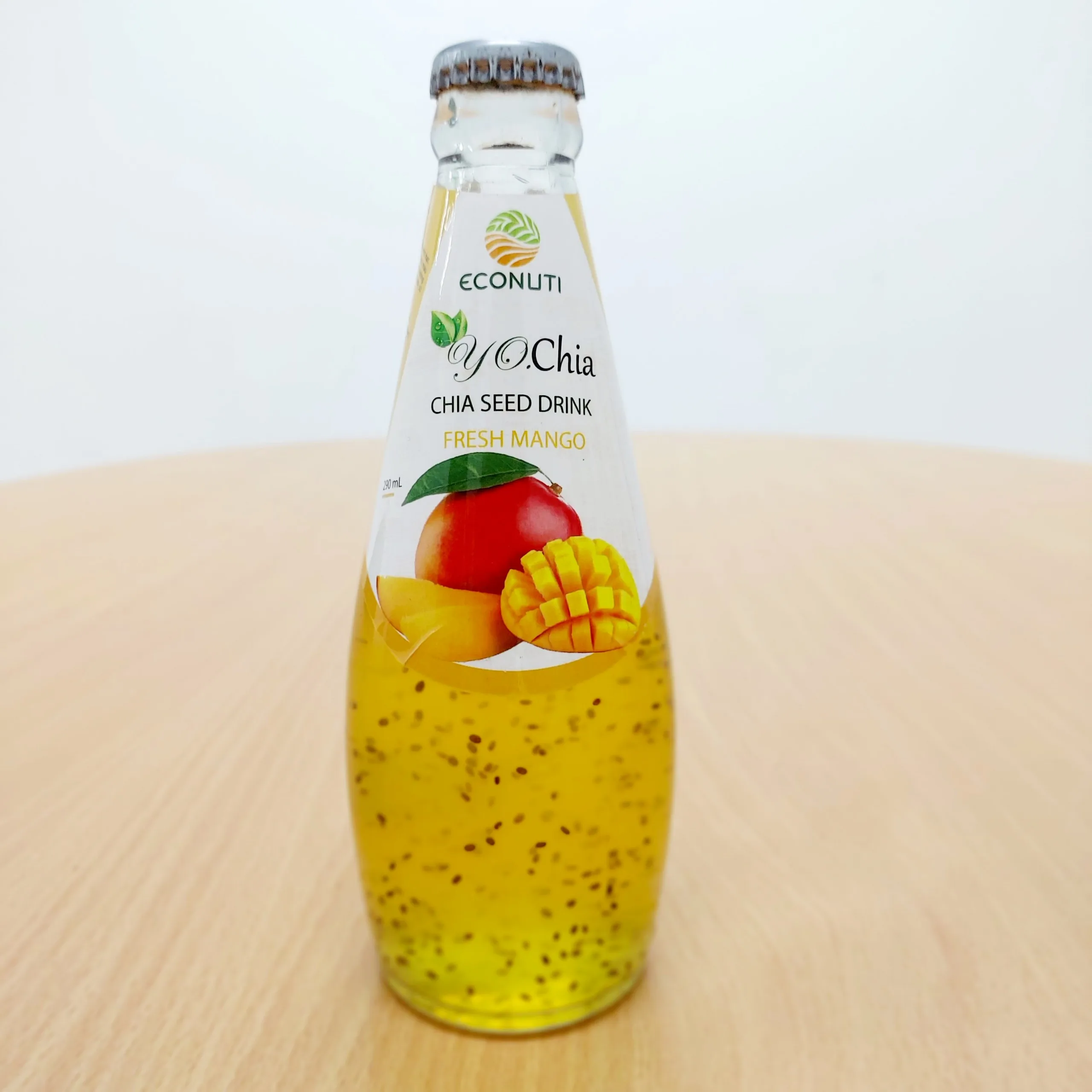 Chia Seed Drink Natural Fruit Flavor Kiwi Taste Glass bottle 280ml OEM Factory Price