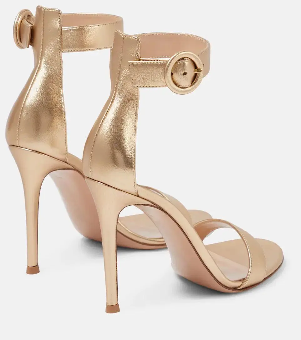 Custom golden color designer shoes summer sandals women and ladies high heels luxury fashion beautiful buckle bridal shoes