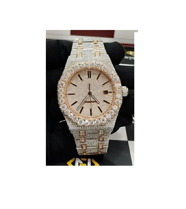 2023 Best Price & Quality Automatic Movement Mechanical Handmade DEF VVS Moissanite Diamond Iced Out Hip Hop Watch For Men