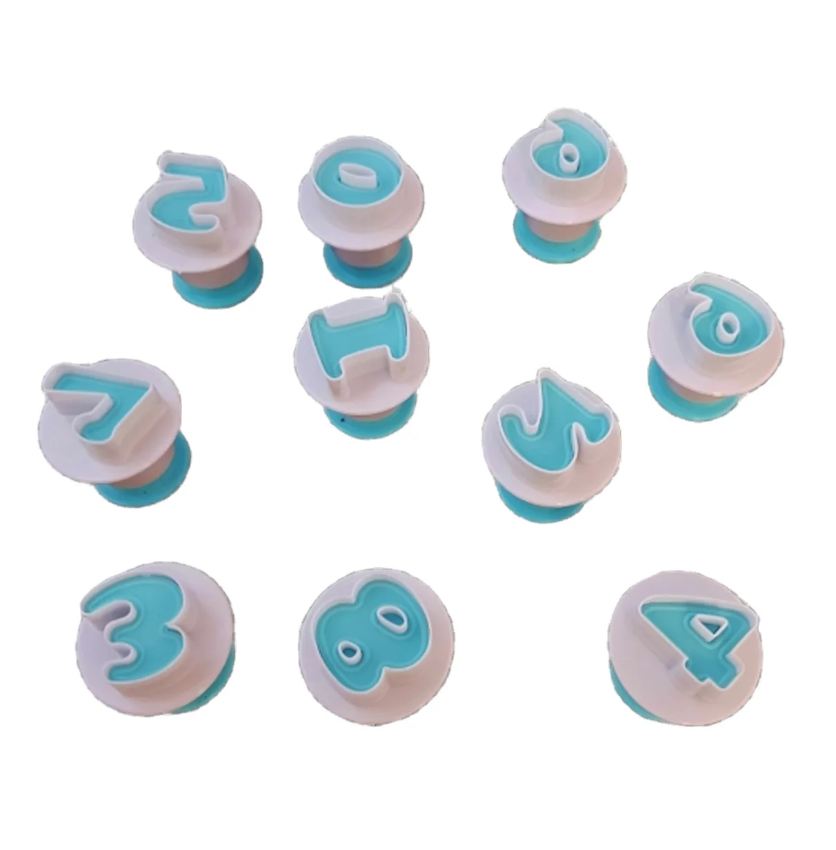 S715# Eco-Friendly Silicone Fondant Cutters 19.5*8.6cm Numbers Baking Molds & Tray for Cakes Kitchen Accessories