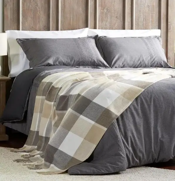 Custom Pattern Faux Cashmere Stone Plaid Acrylic Fireside Throw Blanket