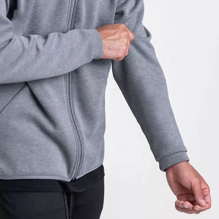 custom embroidery chest logo slim fit running workout raglan sleeve full zip hoodies jacket men