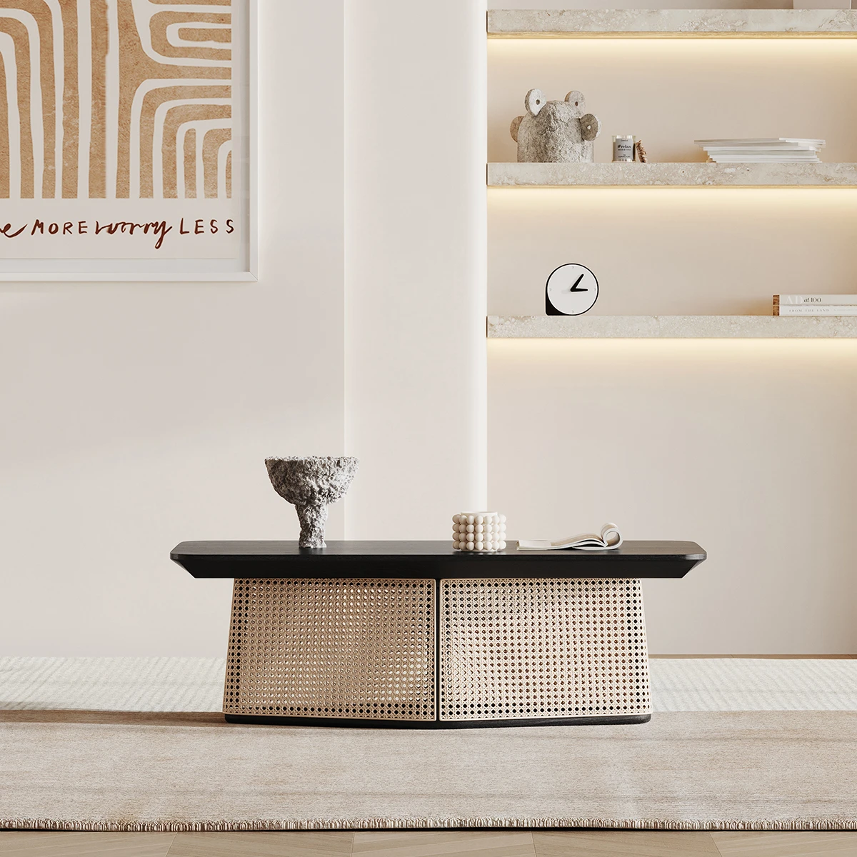 Designer style wabi-sabi style living room tea table modern art furniture Japanese style side table