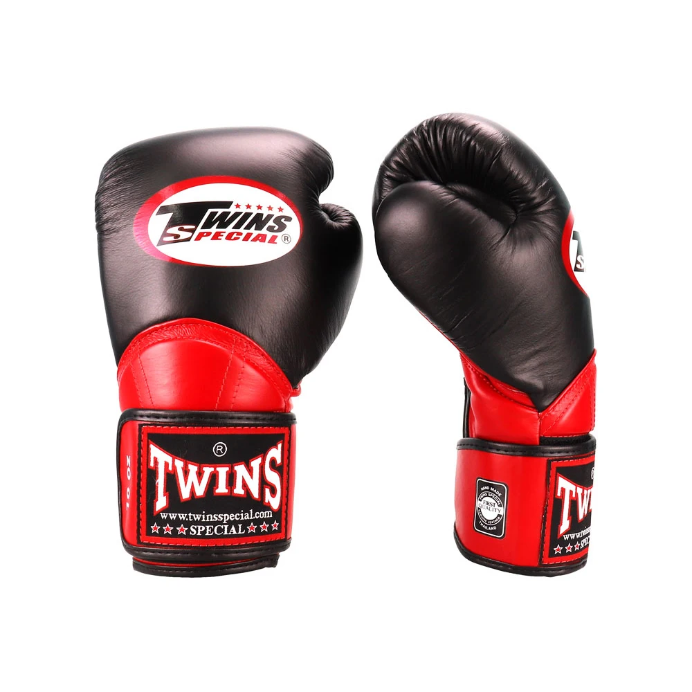 Twins Boxing Gloves Supplier Custom Design Training Leather Black Gym Kickboxing Private logo Printed Twins Boxing Gloves