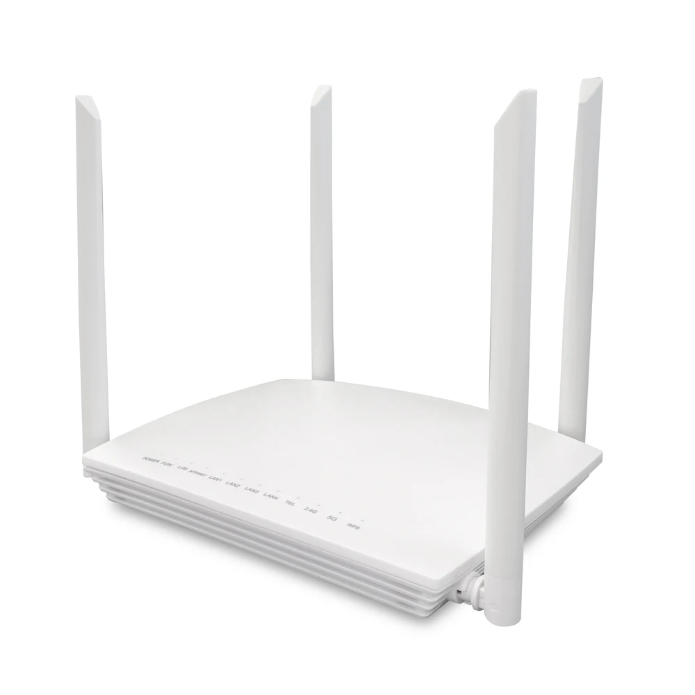 4 GE LAN Ports CATV Dual Band Wi-Fi 5 1200Mbps GPon EPon Adaptive XPon ONT Modem with 4 Antennas