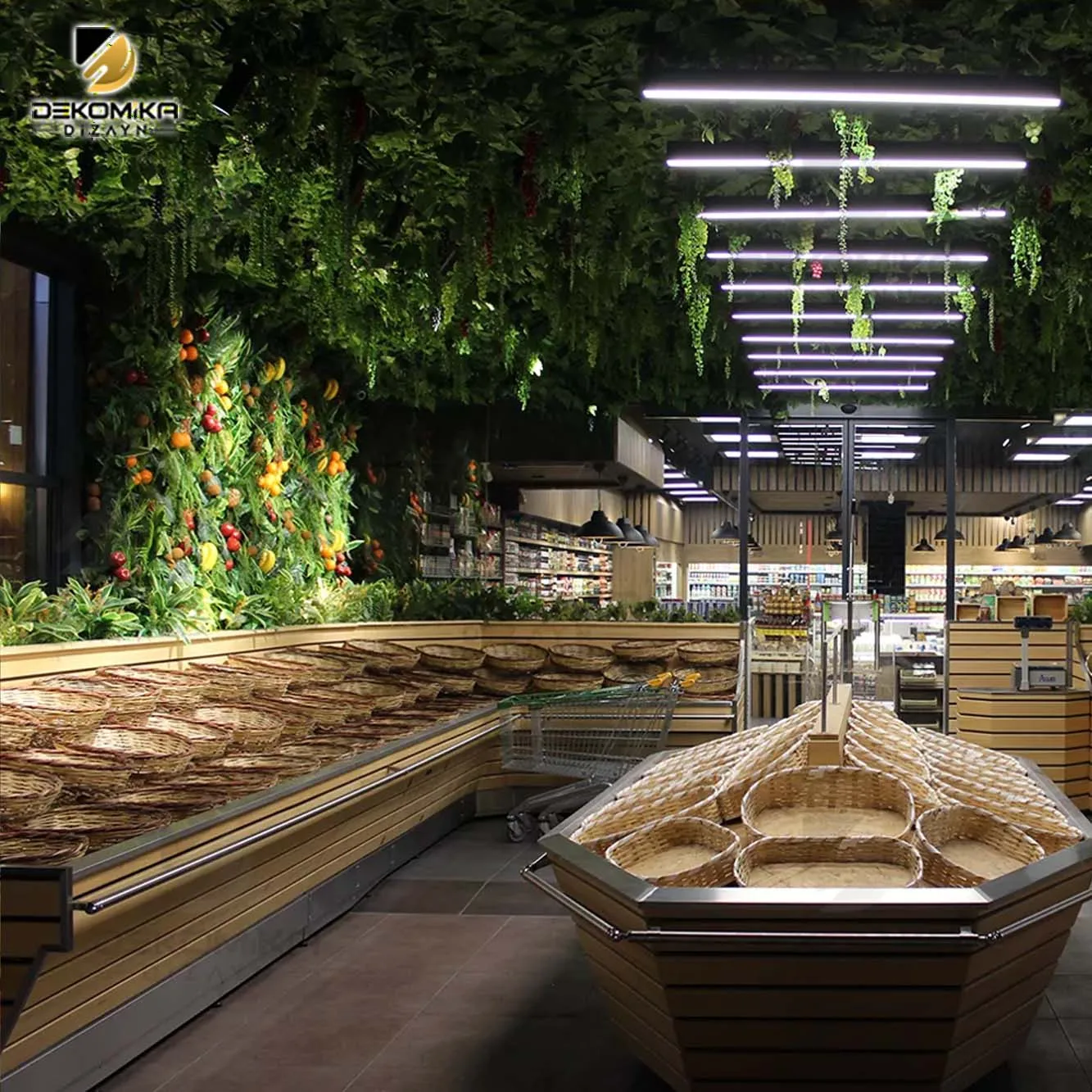 Flower Bed for Interior Design in Supermarkets, Charcuterie 4, Cafe & Restaurants | OEM High Quality Wood Design Best Price