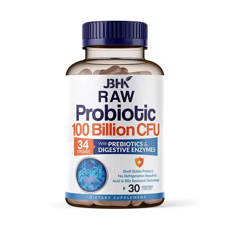 Factory Vegetarian Probiotic Supplement Probiotic Digestive Enzyme Supplement Organic 100 Billion CFU Probiotic Capsules
