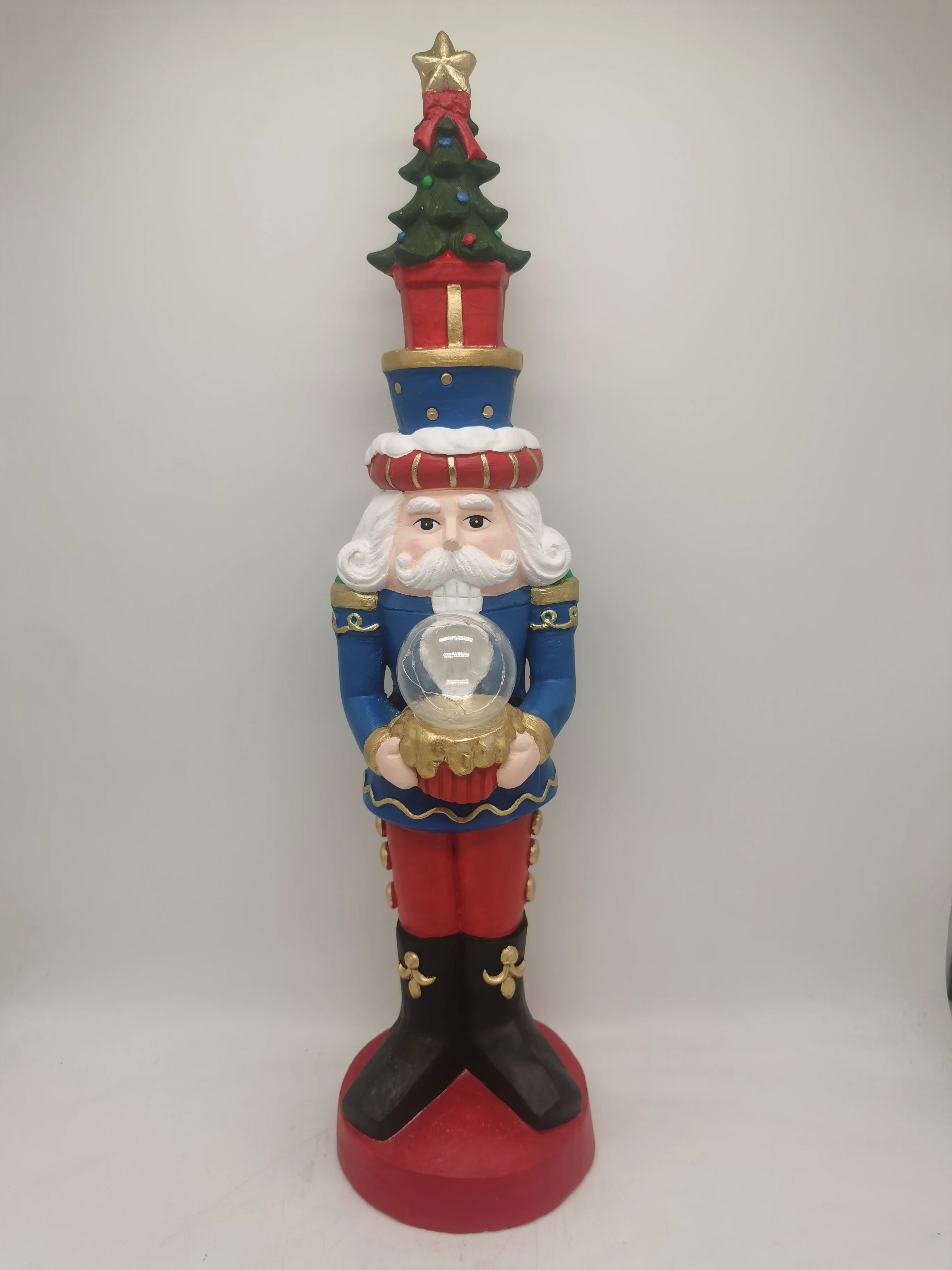 MGO Polystone Polyresin Resin Christmas Xmas Nutcracker Soldier with LED 3*AAA Battery Needed
