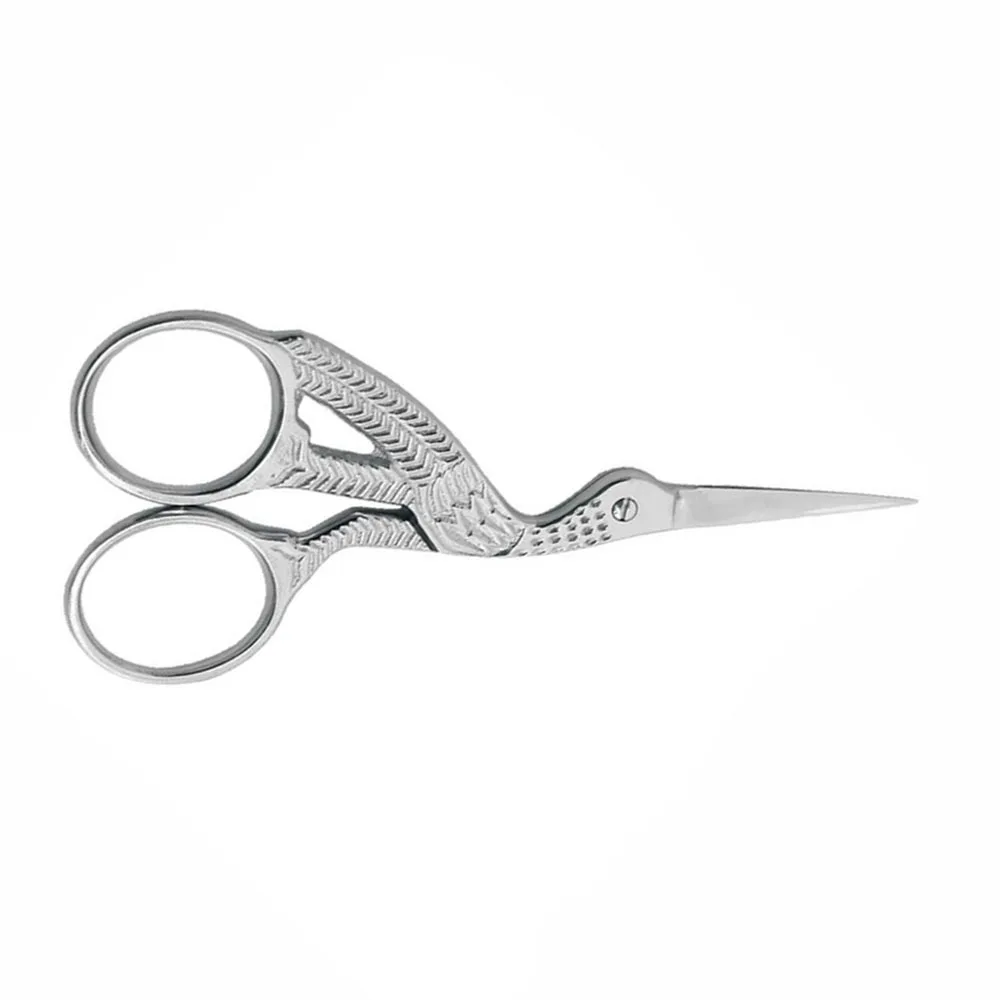 Light Weight Stainless Steel Fancy Embroidery Scissors Stork Scissors With Needle Point And Comfortable Mini Scissor