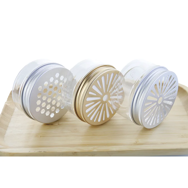 Custom Clear 100ml 200ml 250ml 500ml Aromatherapy Solid Perfume Cream Plastic Jars with Aluminum Car Air Freshener Lid