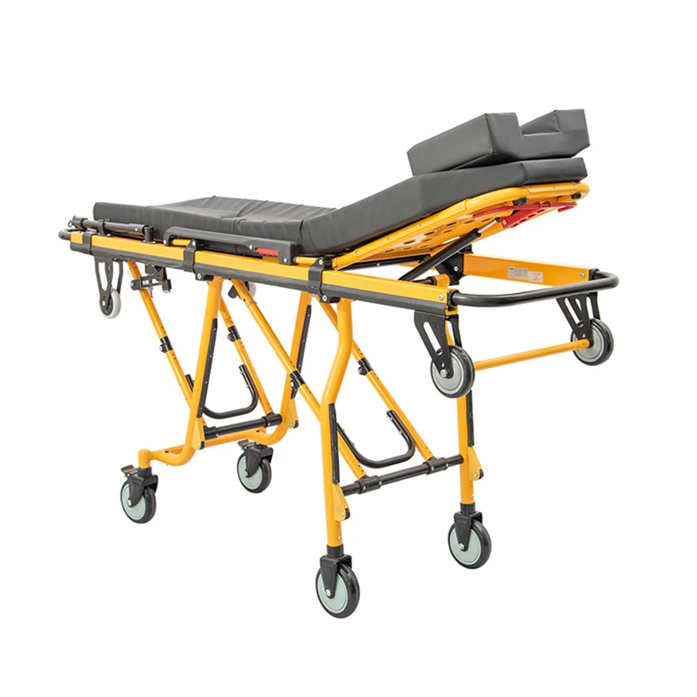 Folding Aluminum Alloy Automatic Loading Ambulance Stretcher Trolley for Medical Emergency Rescue Patient Transportation