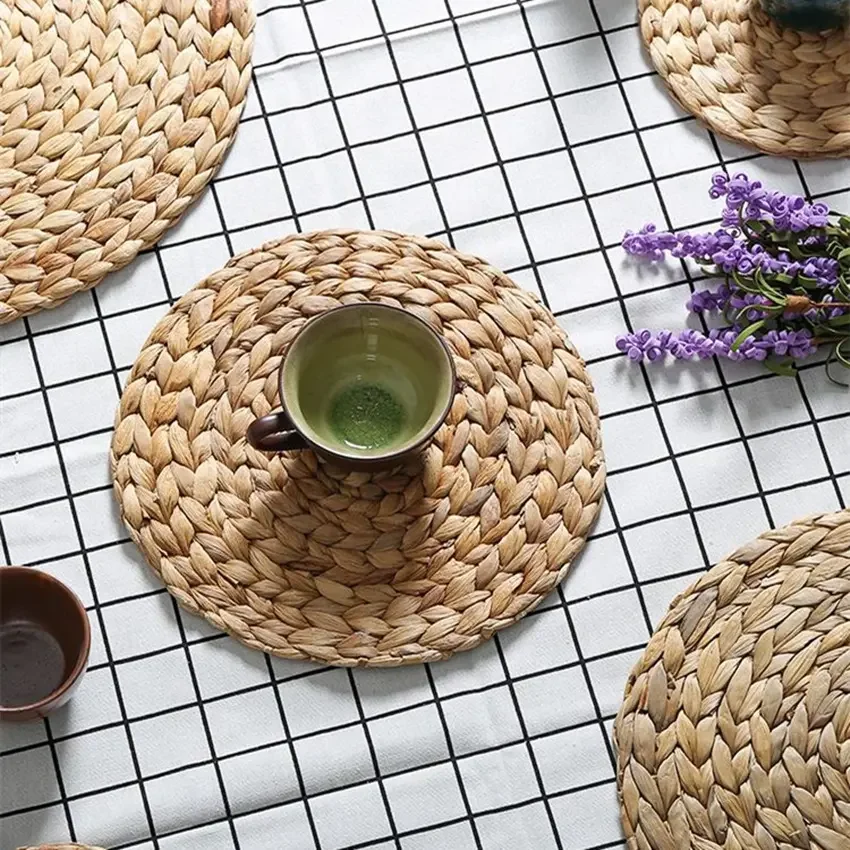 Cheap charger plates wicker rattan wholesale wooden placemats straw seagrass coasters sets woven for wedding decoration products