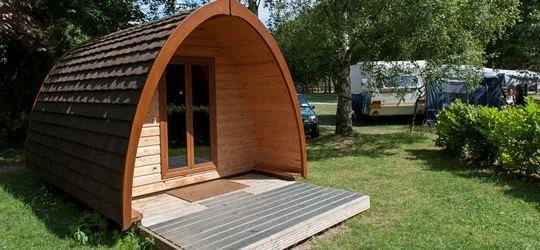 Boat shape Arch shape tiny house/wooden cabin/camping pod for vacation and hiking uses