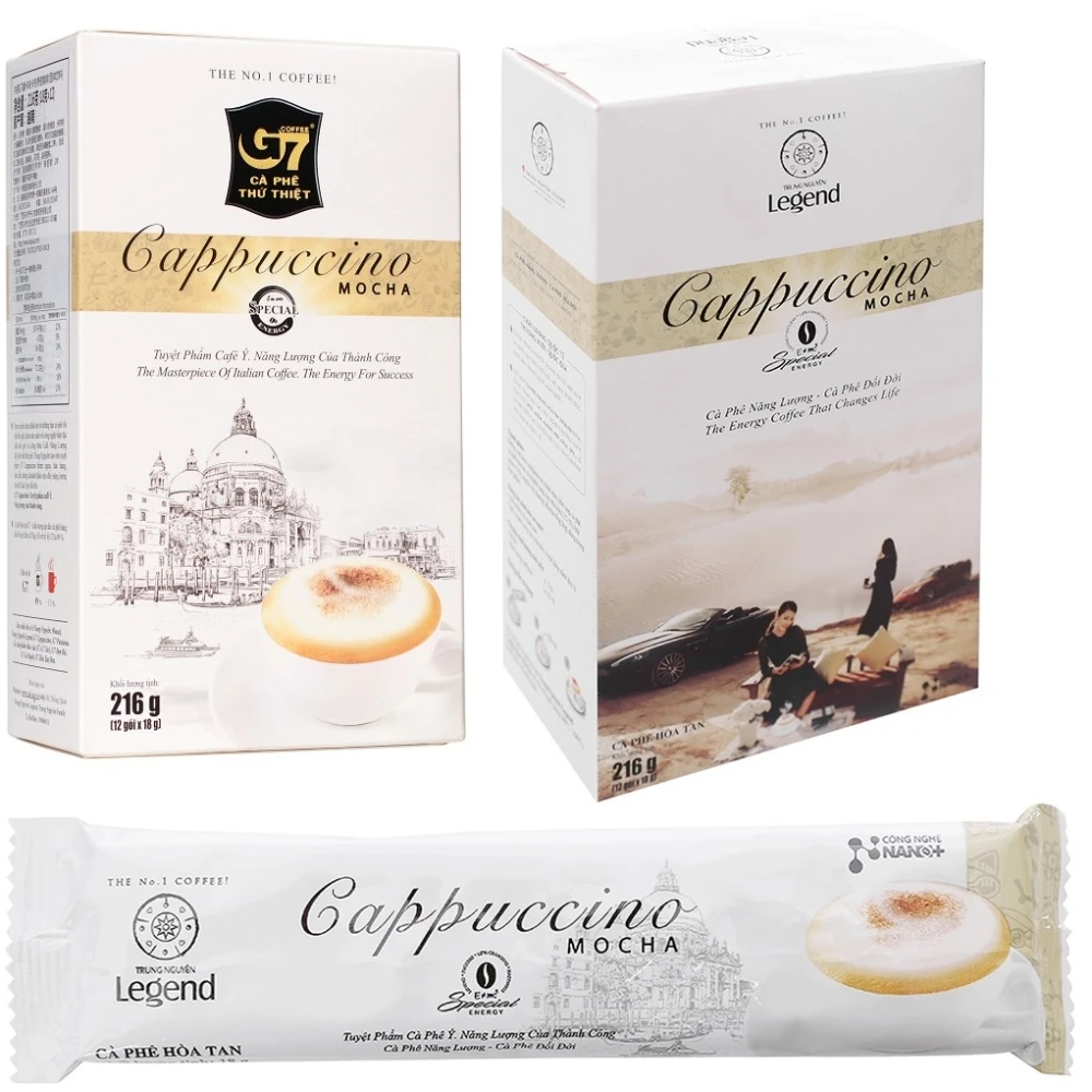 G7 Instant Coffee Cappuccino Mocha Bag 1.6 kg Vietnam Manufacturer Robusta Mix Arabica Coffee Beans