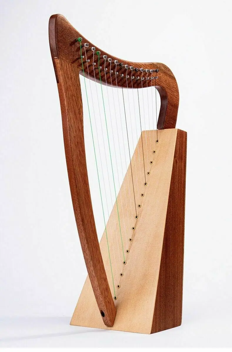 Handmade 19-String Harp with Engraved Design Musical Instruments & Accessories