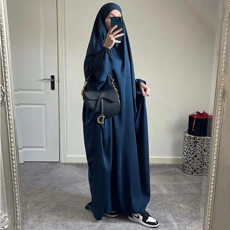 Рамадан ИД с капюшоном Abaya Женская молитвенная Одежда Мусульманский джилбаб Свободное длинное платье Abayas Дубай Турецкая мусульманская одежда