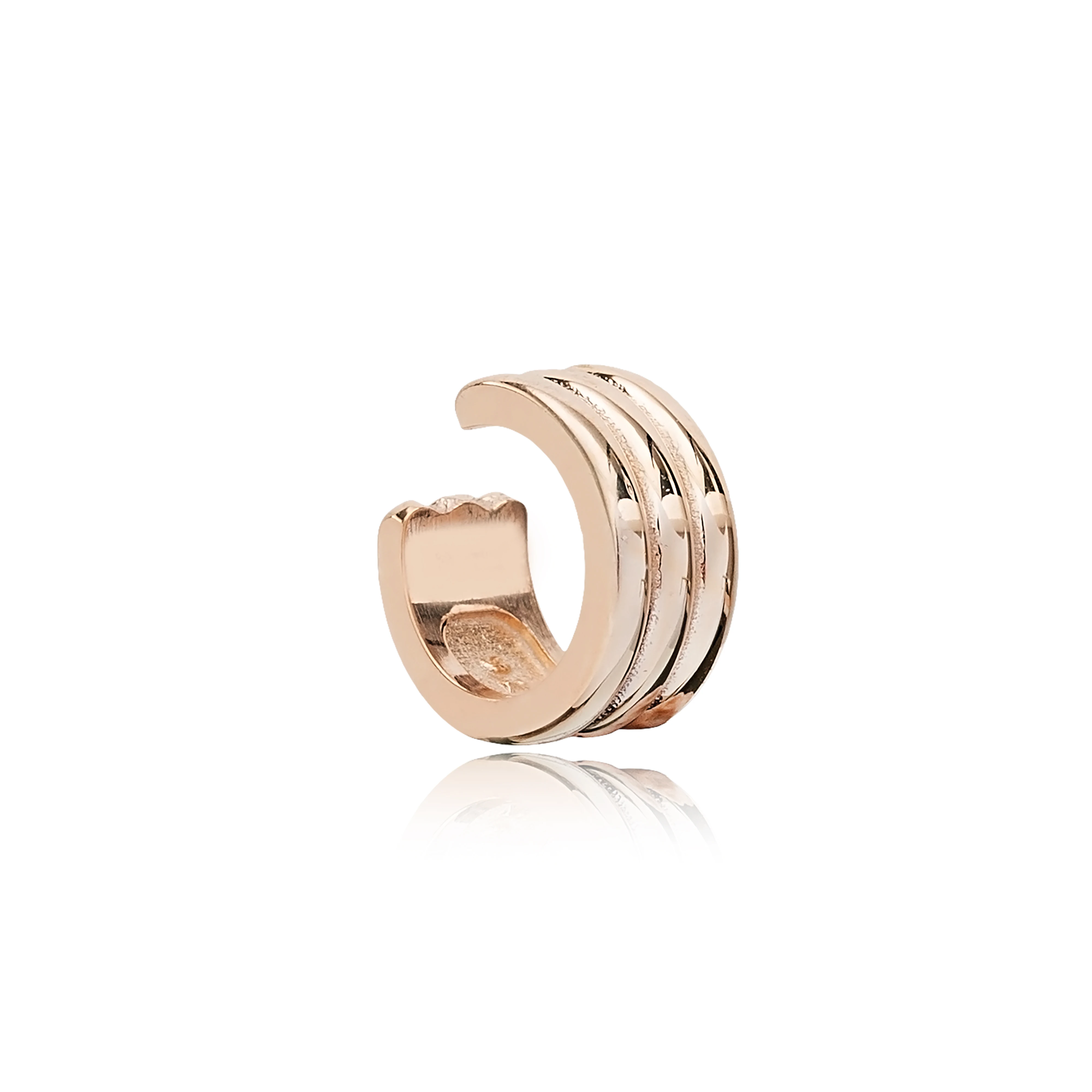 Plain Elegant Single Cuff Earring Wholesale Turkish Handmade 14k Gold Earring 585 Jewelry For Woman