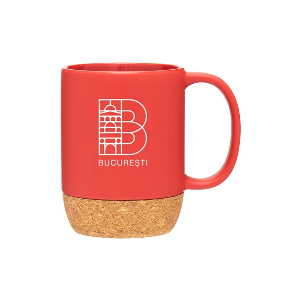 13 oz Stoneware Mug with cork base - printed with your custom logo/shipped from and within the USA