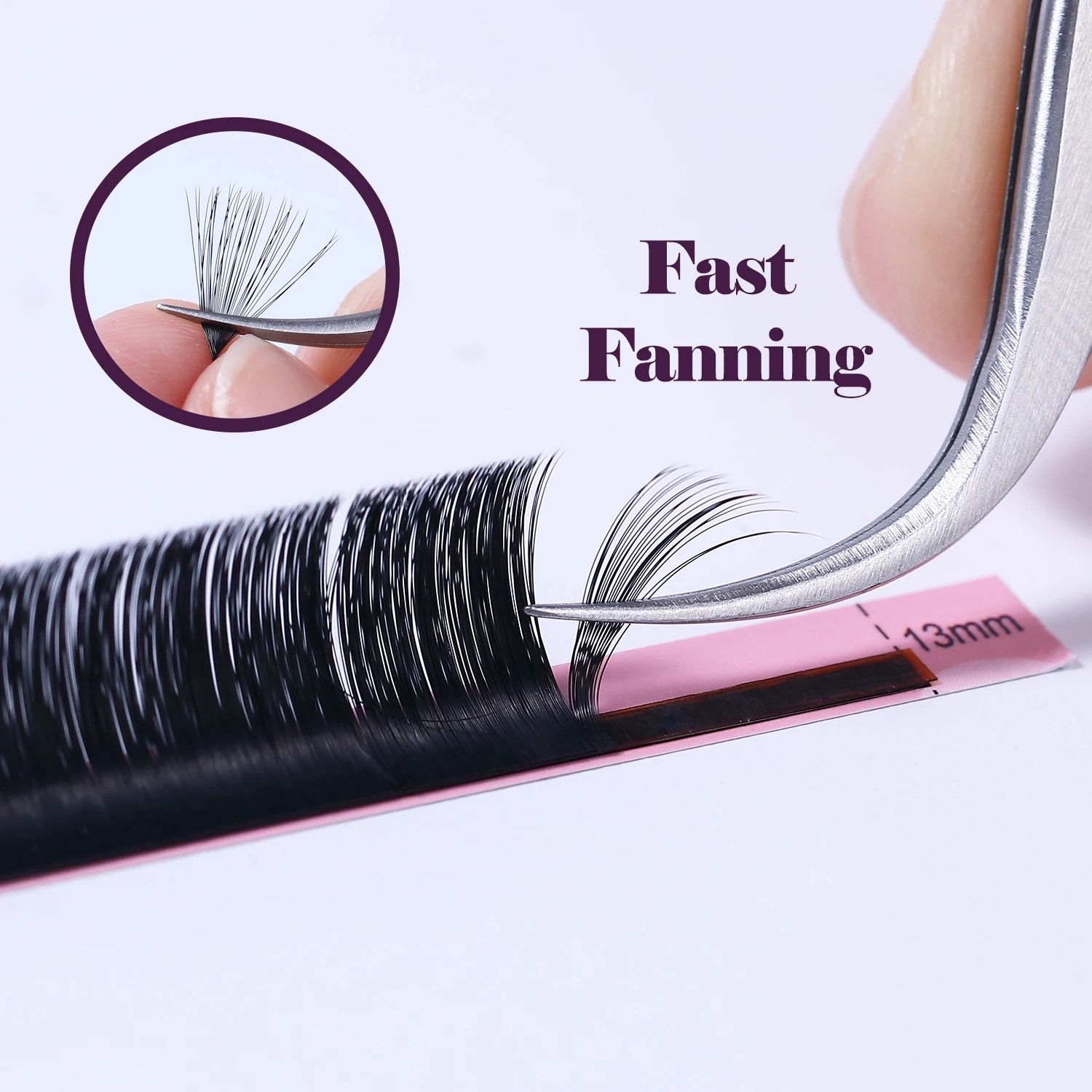 ULUCK High quality hot sale no sticking high temperature resistance Easy pick up fast fanning eyelash extensions