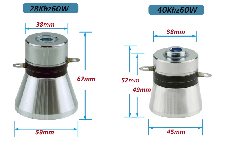 28khz 60w Piezo PZT vibration piezoelectric clean ultrasonic transducer for ultrasonic cleaner machine