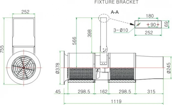 ROBOTECH Korean ventilating exhaust fan Secure a good space Underground Packing Lot Exhaust Fan TIV-300D