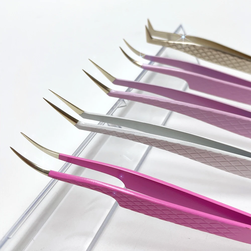 volume tweezers set with fiber tips stainless steel high quality dumout vetus classic volume eyelash tweezers set with logo