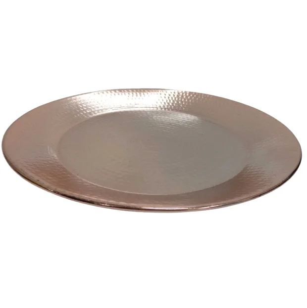 Nickel Antique Metal Grey Color Large Size Metal Charger Plate for Dinnerware Table Decoration Product Handmade