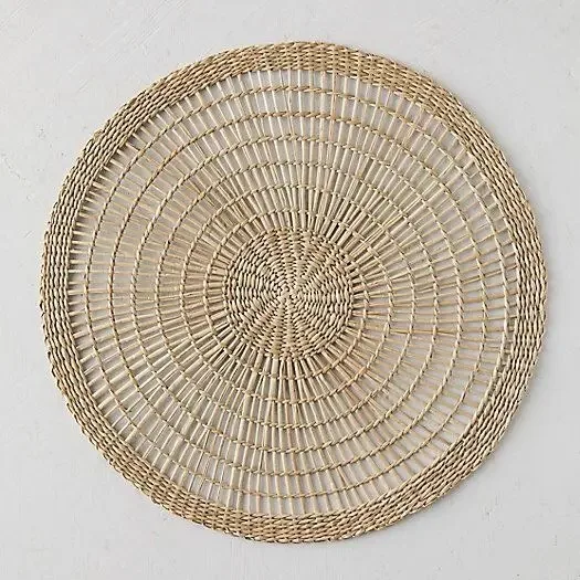 Rattan Place Mats Disposable Tablecloth Customized OEM Natural Color Luxurious Style Tablecloth New Style Seagrass placemat