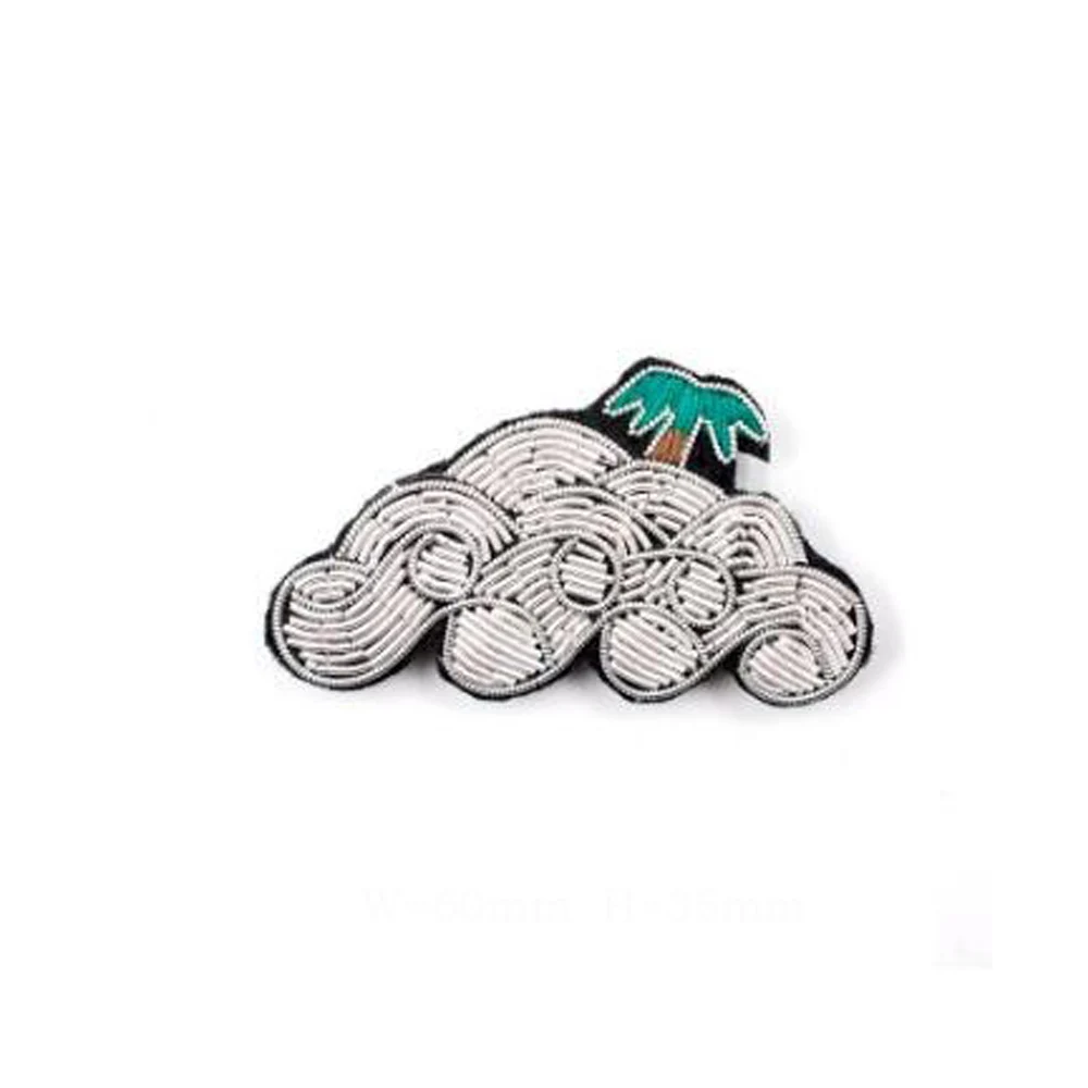 Indian  Thread Silk Cannetille Hand Embroidery Lobster Patch Badge Brooch Pin Garment Bag Hat Applique Sewing Accessory