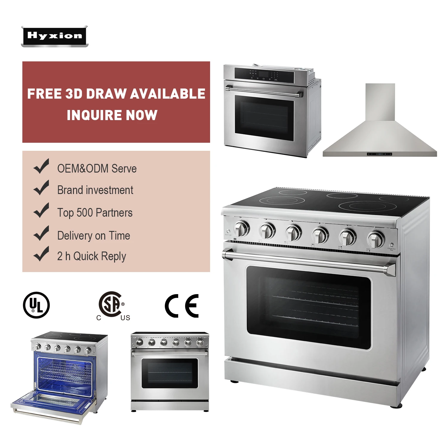 Hyxion kitchen stove cooking range with oven kitchen appliances range  modern oven