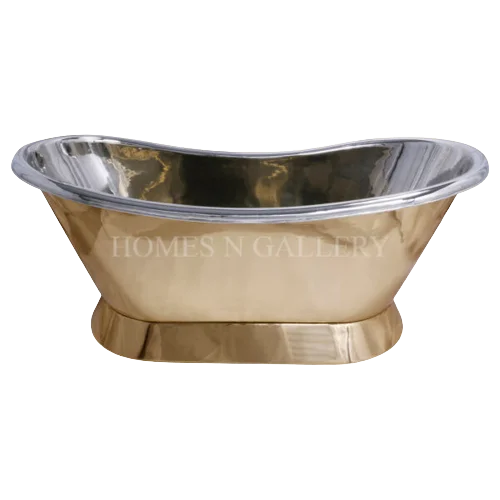 Latest Luxury Style Solid Brass Bath Tub High Quality Antique Hammered Bathroom Wholesale Price Oval Traditional Drainer Soaking