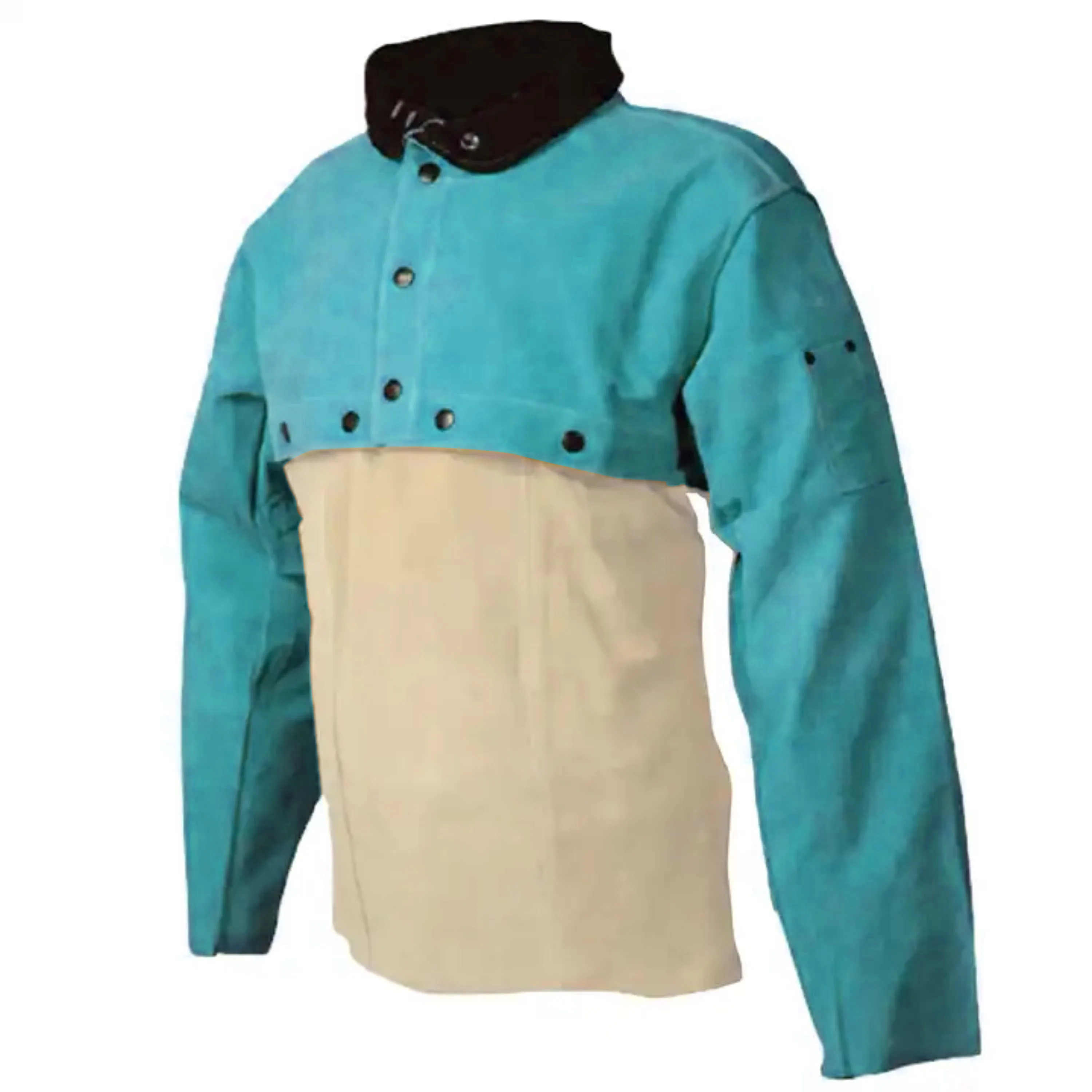 Top Grade Heavy Duty Cowhide Split Leather Welders Jacket Reflective Industrial Safety Clothing Firefighting Construction