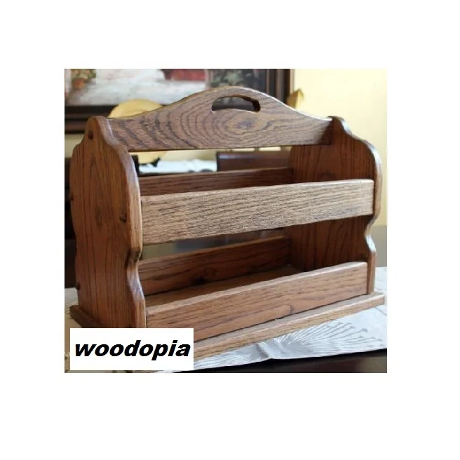 Home Decoration Accessories Wood Library Magazine Rack Magazine Holder living Room Home Newspaper Storage