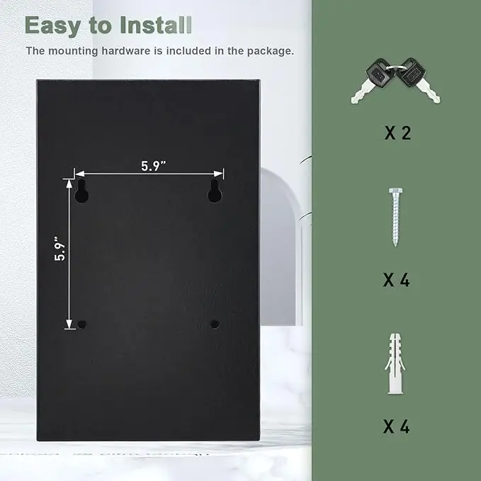 Wholesale Wall Mounted Mailbox Square Unique Shape With Post Metal USA Style Weatherproof Tediton Lock Residential Lock OEM ODM