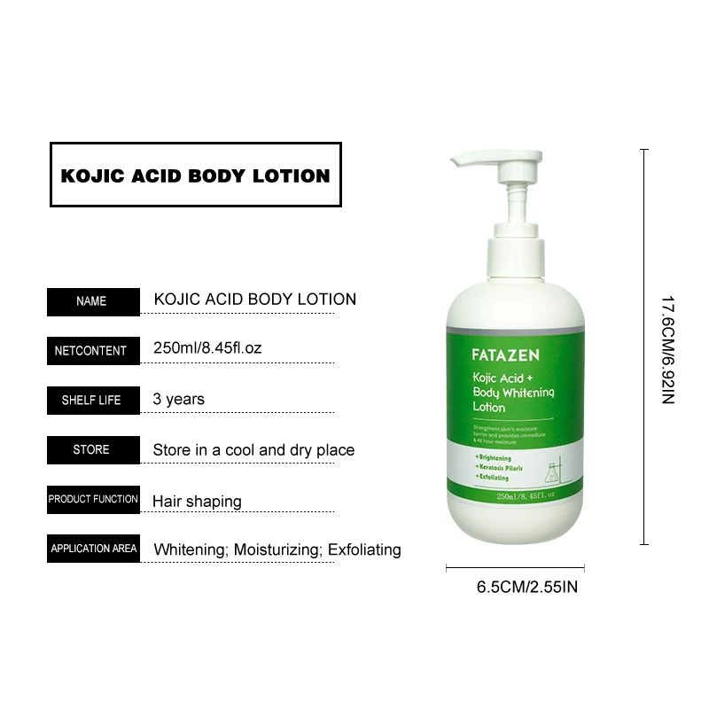 Private Label Organic Kojic Acid Whitening Lotion Body Repair Exfoliating Cream OEM Skin Care Moisturizing Body Whitening Lotion