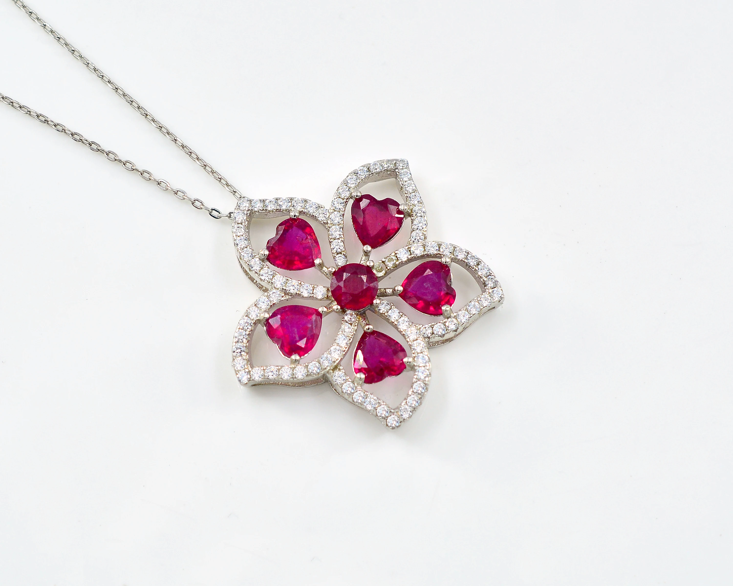 Цепочка из натурального Рубинового Камня