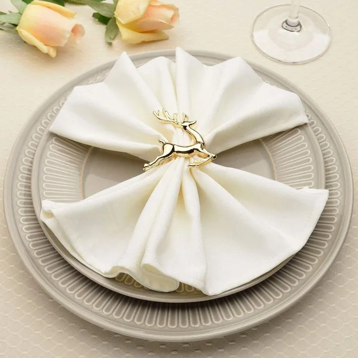Botanical Napkin Rings High Quality Silver Decorative Napkin Ring Table Decoration for Parties Wedding Receptions Family Indian