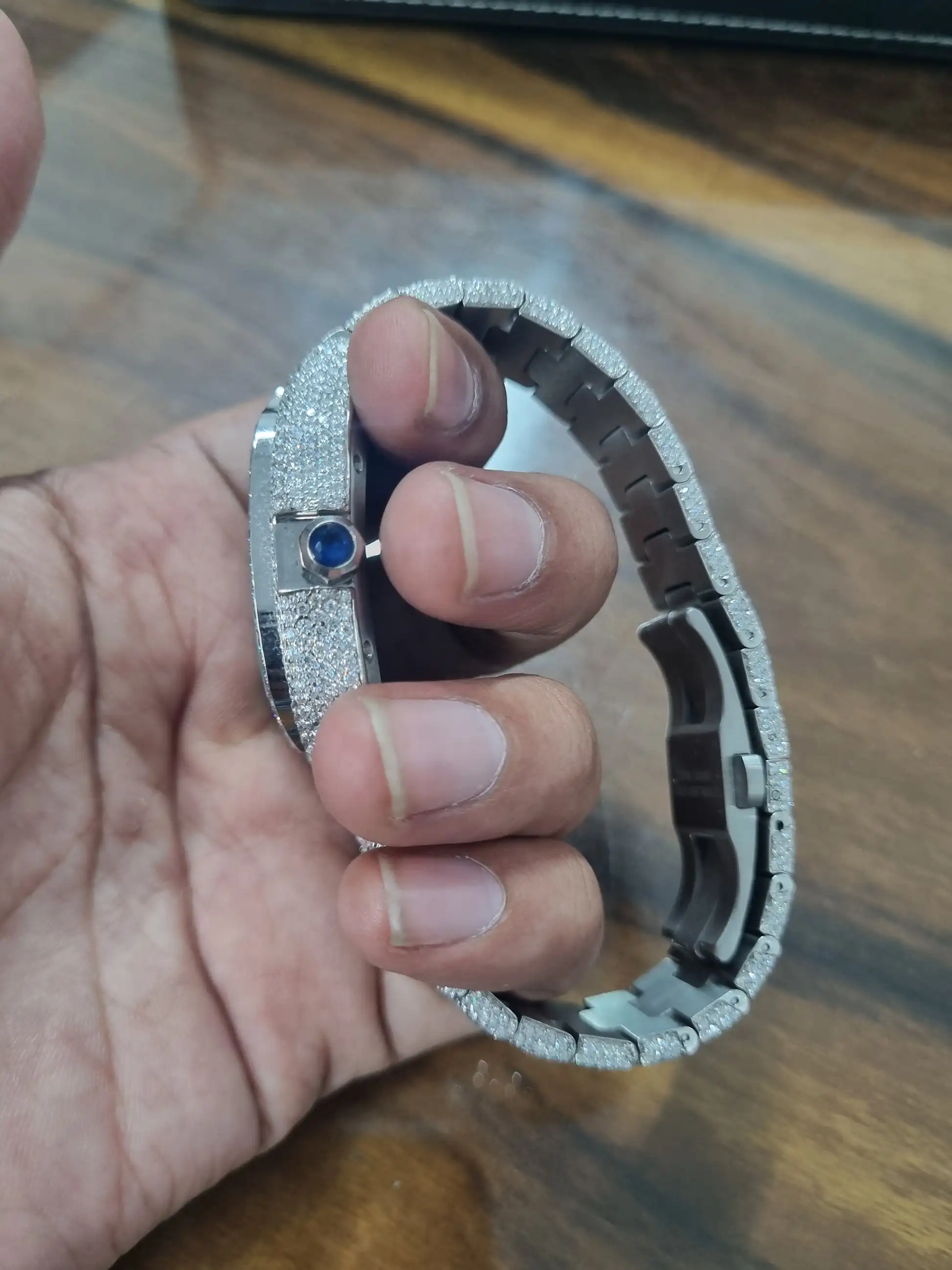 Hand Made Brilliant Hip Hop Fully Iced Out Square Dial Wrist Watch New Customized Design VS Clarity Moissanite Diamond Men Watch