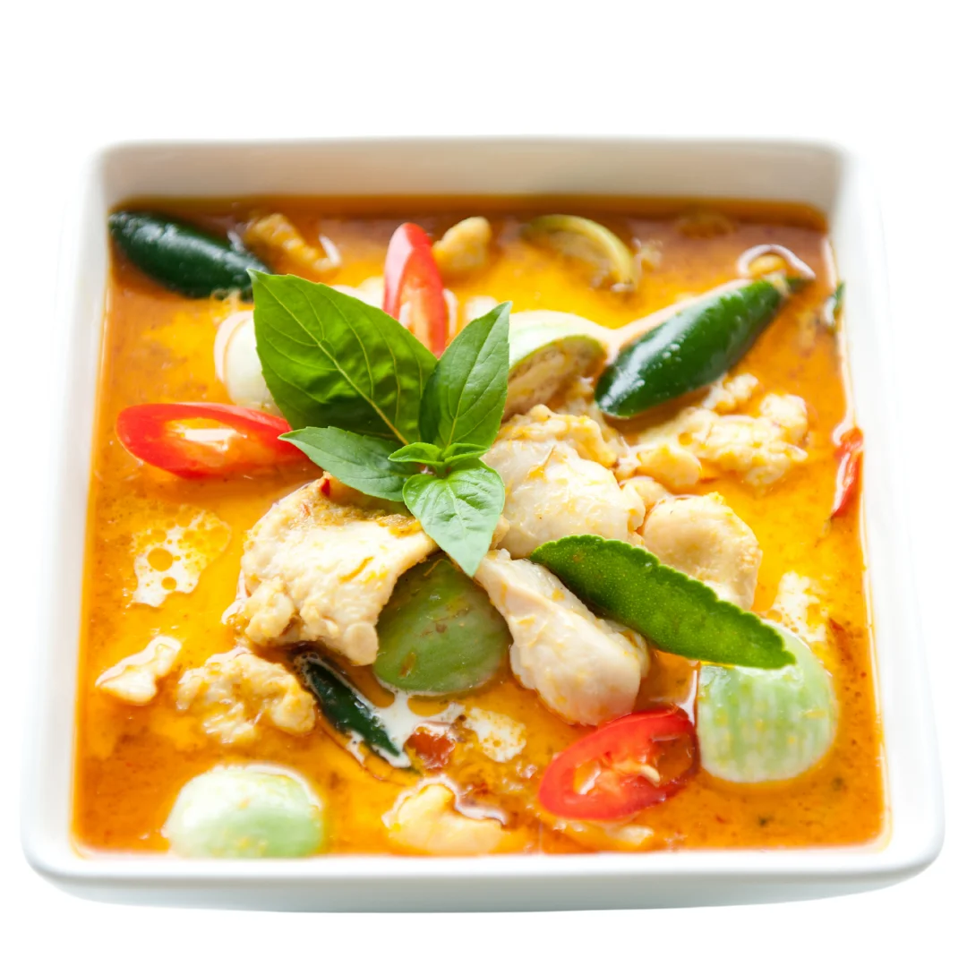 Ajintai Zen Canned Red Curry Chicken Brest Wing Ham spicy Thai herbal  fine food Menu with Zain  Organic Coconut milk cooking