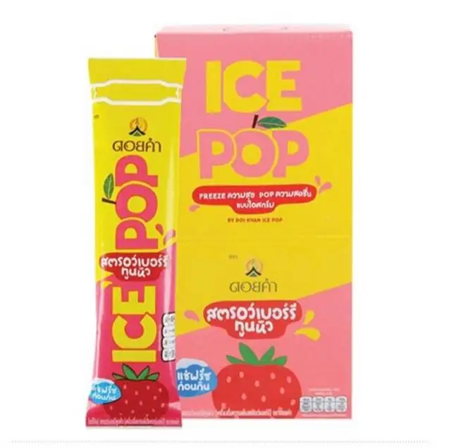New product best seller Doi Kham ICE POP Strawberry ice pop sweet cool drink fruit flavor 85 ml from Thailand