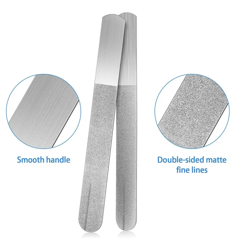 1PC Stainless Steel Nail Files Buffer Sanding Polishing Toenail Grinding Blocks Grind Sand Nail Art Pedicure Manicure tool
