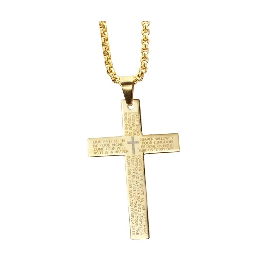 Love Pendant Cross Necklace Stainless steel Hollow Star Moon Women Gold Necklace Simple Butterfly