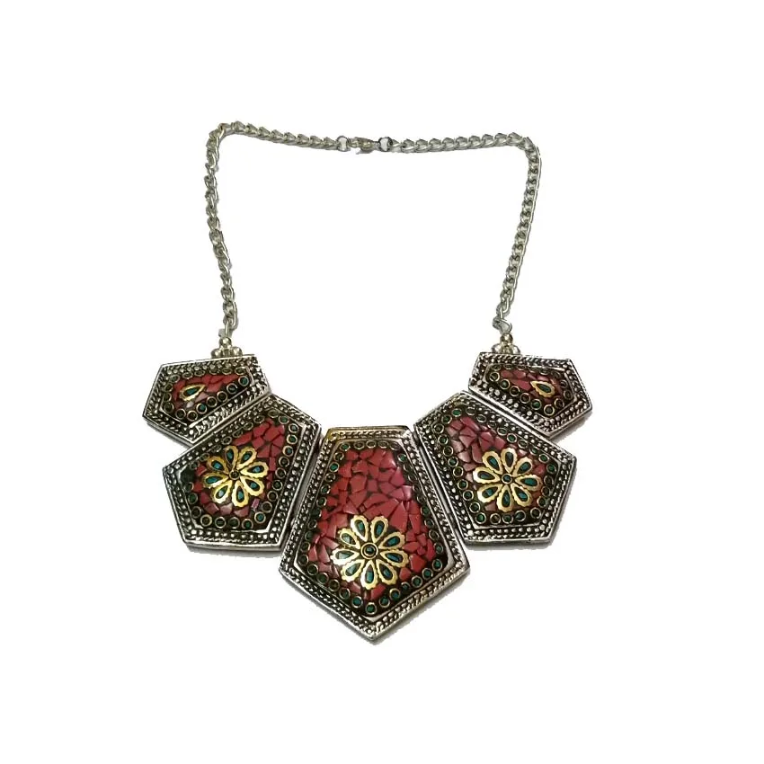 New Fashionable Mosaic Work Metal Beads Necklaces Women Pearl Fashion Jewellery Gift Competitive Export Price Indian