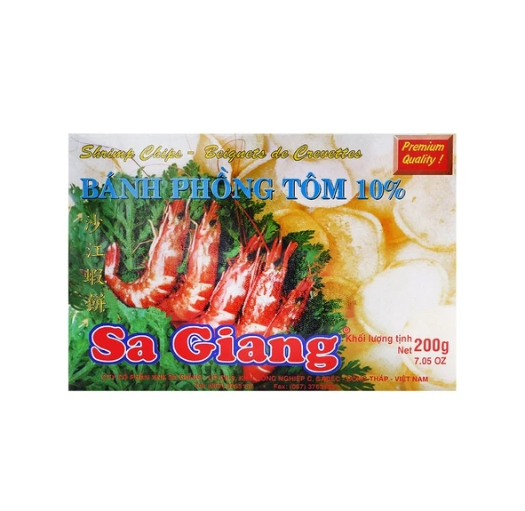 Vietnam Supplier Dried Seafood Colored Prawn Crackers for Fried Seafood Snacks Seafood Shrimp Chips 10% - 200gram