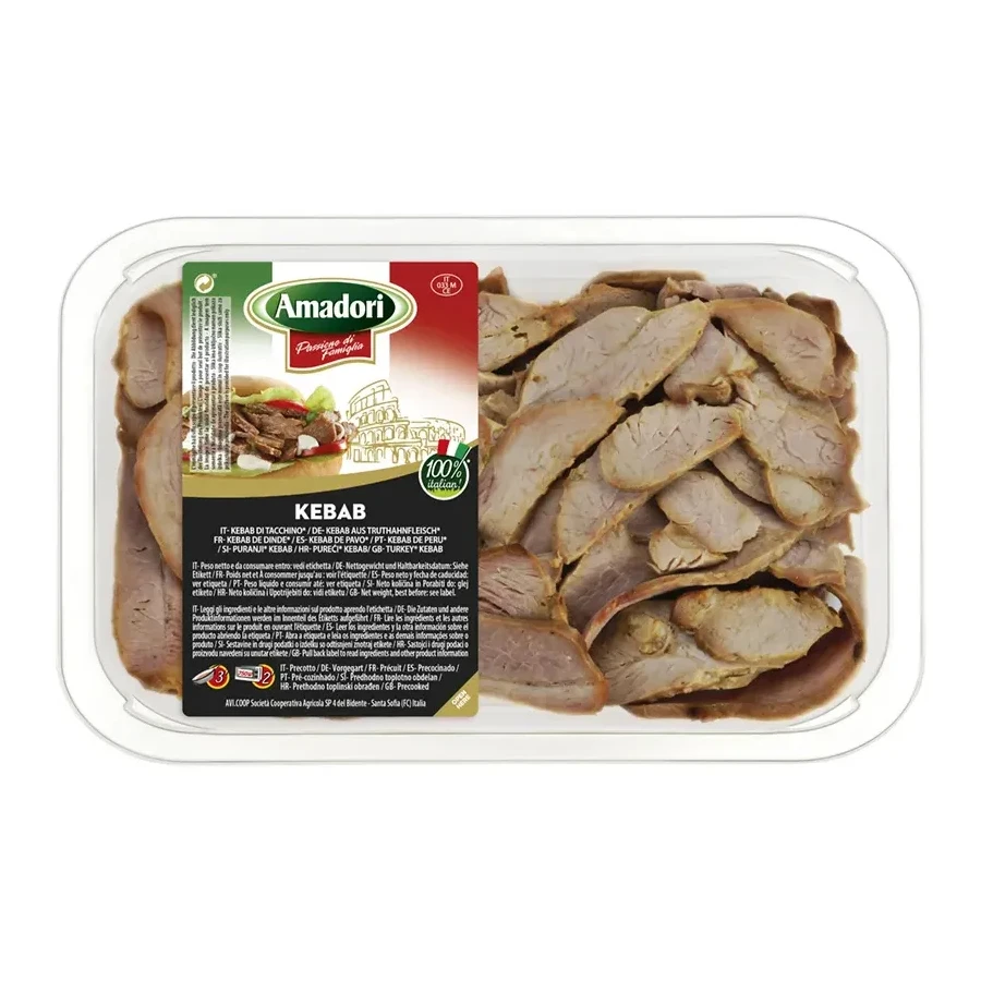 Top Quality Made in italy Ready to ship poultry meat Retail pack Turkey Kebabs  280 g