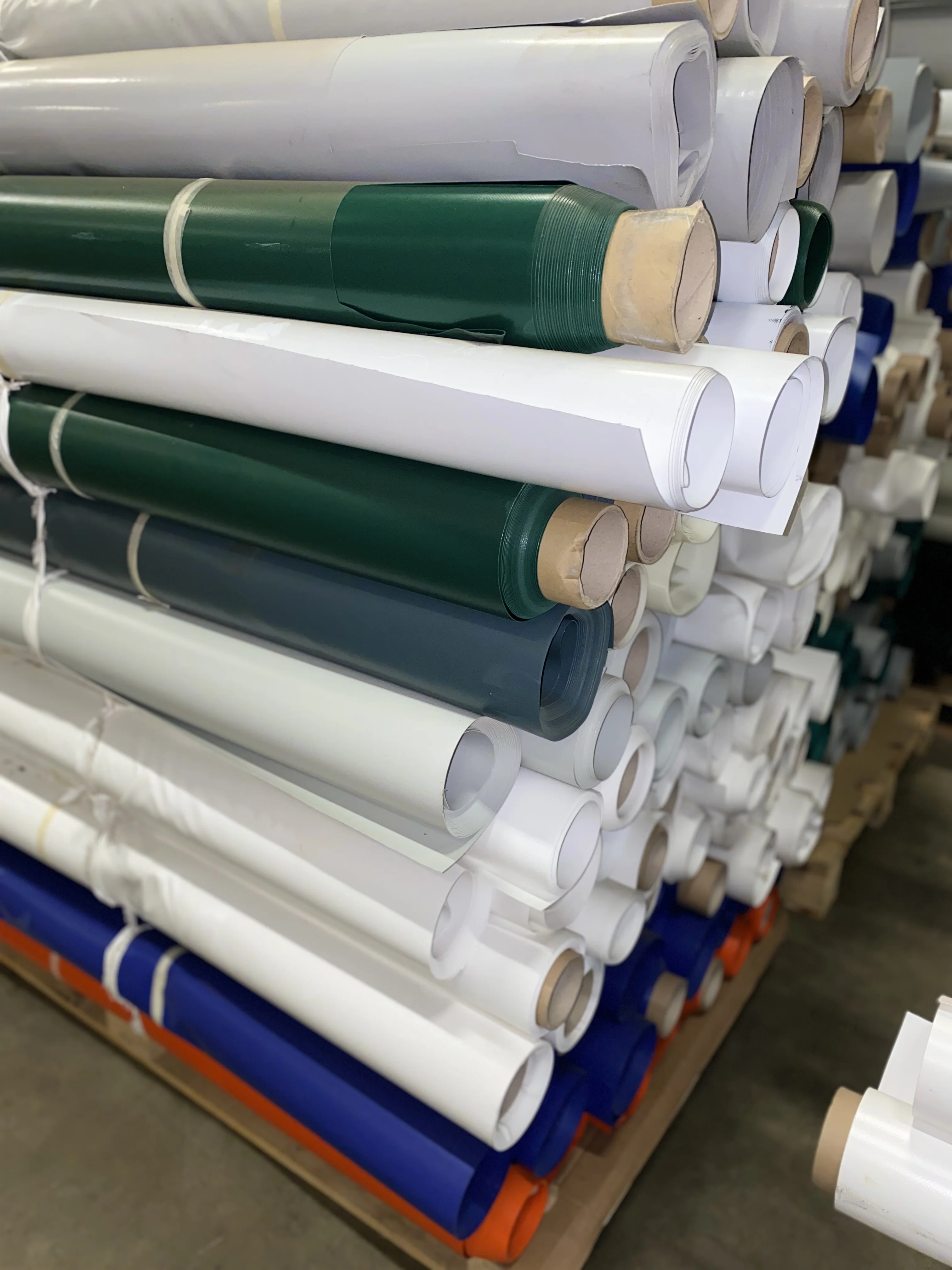 PVC tarpaulin roll color waterproof bache fabric wholesale stock lot 450 gsm - 900 gsm for truck tent