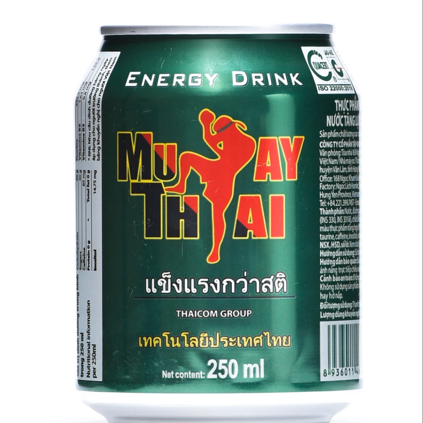 Wholesale Beverage Energy Drink Muay Thai Yellow Color 24 Months Self Life ISO Certificate Thaicom Brand Vietnam